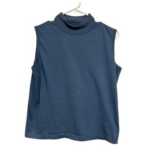 Christopher & Banks Vintage Blue Sleeveless Mock Neck Top Women’s Large